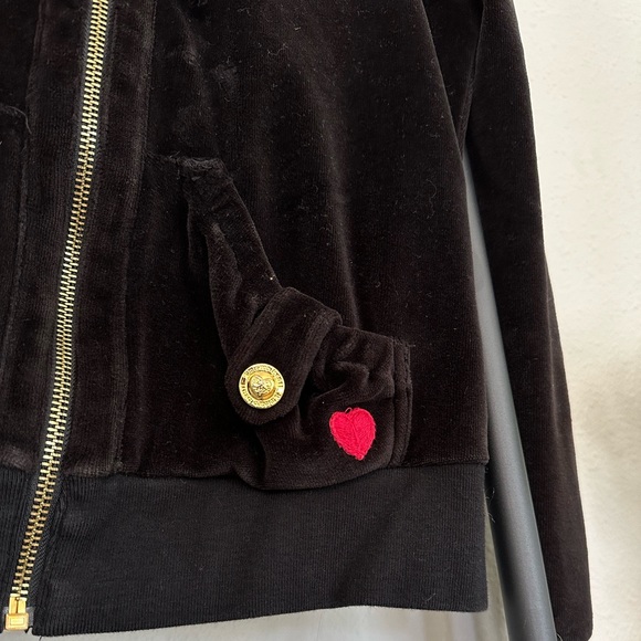 Twisted heart velvet zip up hoodie S - Picture 3 of 7